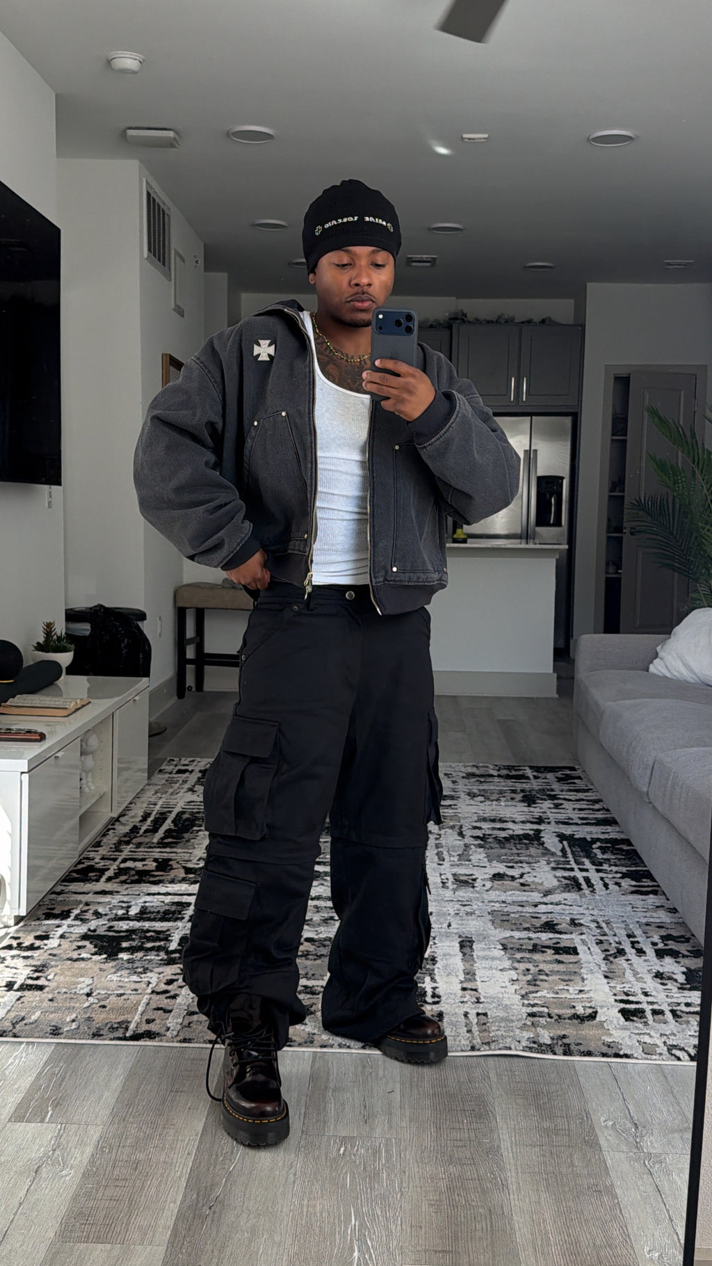 ‘INTO THE DARK’ CARGO PANTS