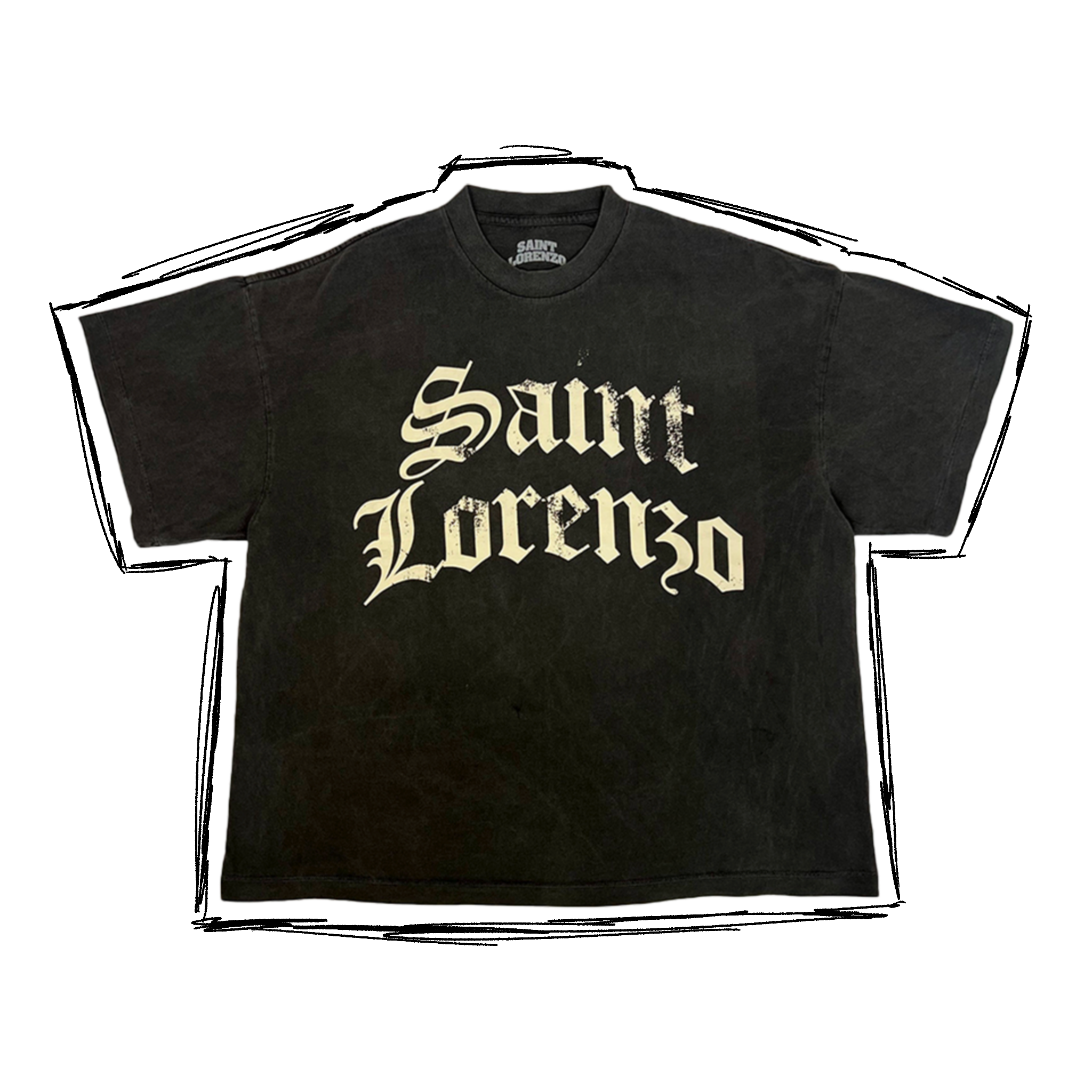 SAINT LORENZO STAPLE TEE [VINTAGE BLACK]